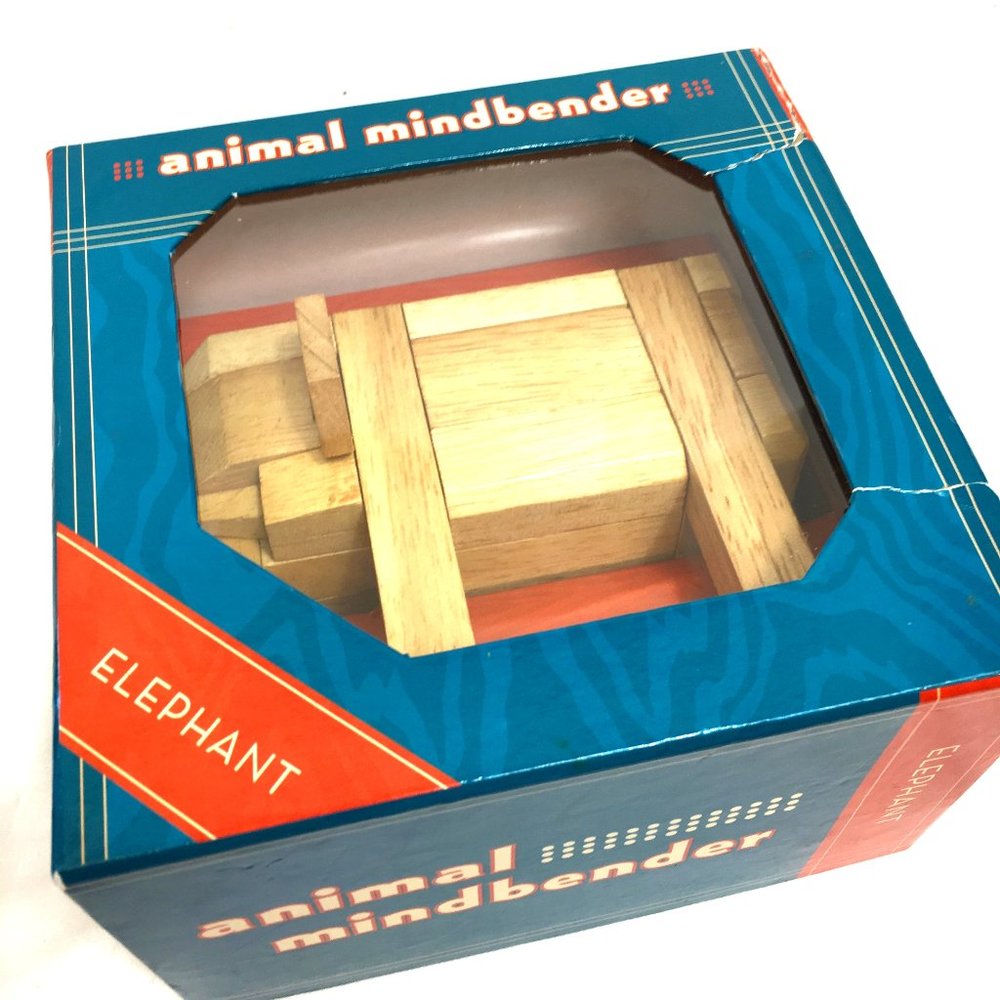 Elephant 3-D  Wood Animal Mindbender Puzzle NOS